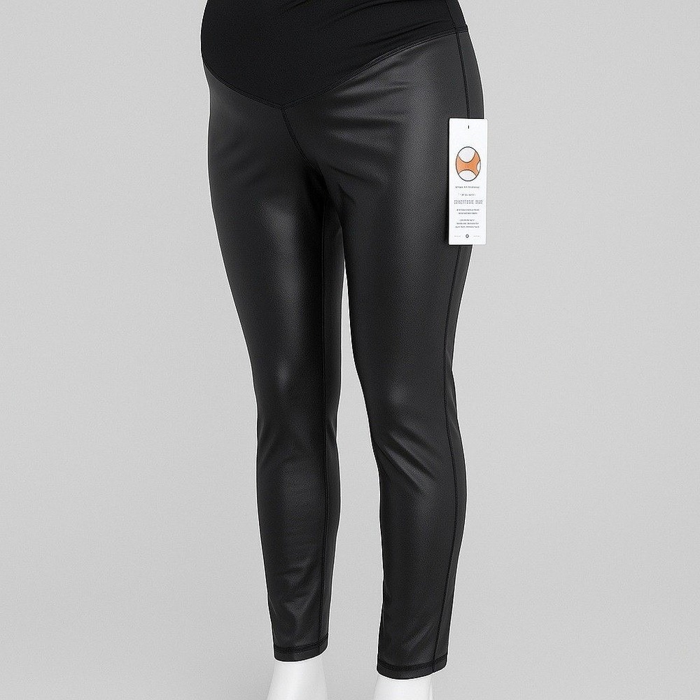 Isabel‎ by Ingrid & Isabel Black High Gloss Maternity Leggings Size M